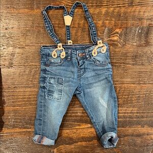 Zara baby girl Stylish Blue Denim Kids denim with Suspenders